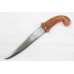 Dagger Knife Damascus Steel Blade Orange Jade Stone Handle Silver Koftgiri D115